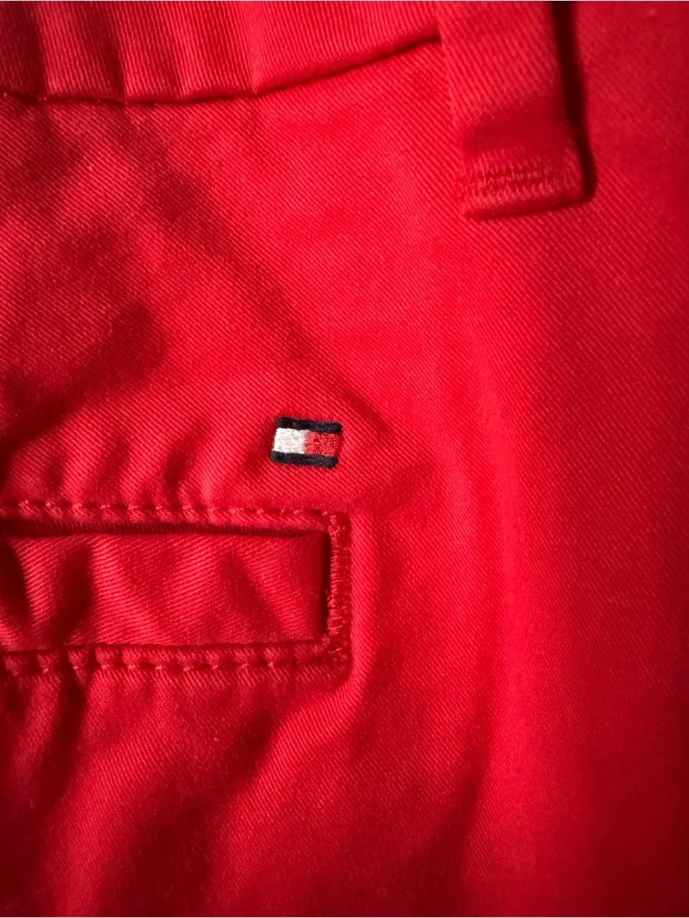 Tommy Hilfiger Red Cotton Chino Bermuda Shorts - Picture 3 of 5